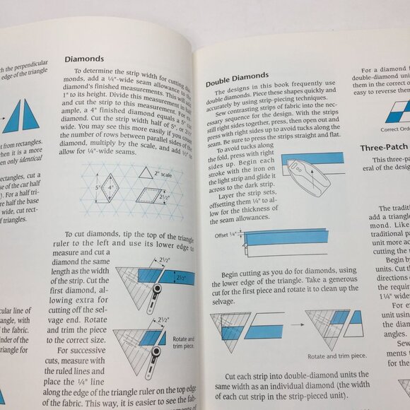 Vintage 1995 Patchwork Place Trouble Free Triangles Gayle Bong 11 Quilt Patterns - Picture 6 of 15